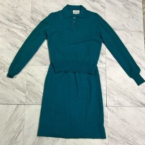 Vintage Saks Fifth Avenue two-piece wool skirt and sweater set